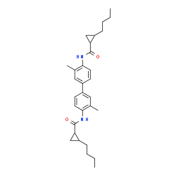 ChemSpider 2D Image | N,N'-(3,3'-Dimethyl-4,4'-biphenyldiyl)bis(2-butylcyclopropanecarboxamide) | C30H40N2O2