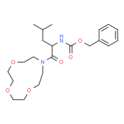 ChemSpider 2D Image | Benzyl [4-methyl-1-oxo-1-(1,4,7-trioxa-10-azacyclododecan-10-yl)-2-pentanyl]carbamate | C22H34N2O6
