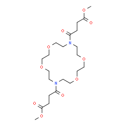 ChemSpider 2D Image | Dimethyl 4,4'-(1,4,10,13-tetraoxa-7,16-diazacyclooctadecane-7,16-diyl)bis(4-oxobutanoate) | C22H38N2O10