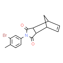 ChemSpider 2D Image | 4-(3-Bromo-4-methylphenyl)-4-azatricyclo[5.2.1.0~2,6~]dec-8-ene-3,5-dione | C16H14BrNO2