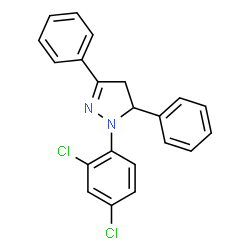 ChemSpider 2D Image | 1-(2,4-Dichlorophenyl)-3,5-diphenyl-4,5-dihydro-1H-pyrazole | C21H16Cl2N2