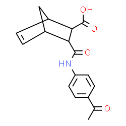 ChemSpider 2D Image | 3-[(4-Acetylphenyl)carbamoyl]bicyclo[2.2.1]hept-5-ene-2-carboxylic acid | C17H17NO4