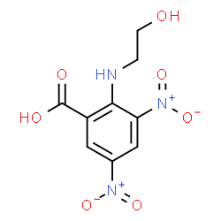 ChemSpider 2D Image | 2-[(2-Hydroxyethyl)amino]-3,5-dinitrobenzoic acid | C9H9N3O7