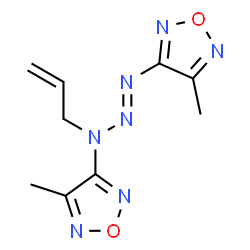 ChemSpider 2D Image | 3,3'-[(1E)-3-Allyl-1-triazene-1,3-diyl]bis(4-methyl-1,2,5-oxadiazole) | C9H11N7O2