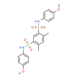 ChemSpider 2D Image | N,N'-Bis(4-methoxyphenyl)-4,6-dimethyl-1,3-benzenedisulfonamide | C22H24N2O6S2