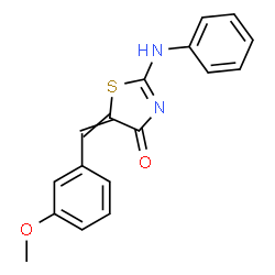 ChemSpider 2D Image | 2-Anilino-5-(3-methoxybenzylidene)-1,3-thiazol-4(5H)-one | C17H14N2O2S