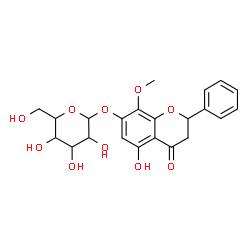 ChemSpider 2D Image | 5-Hydroxy-8-methoxy-4-oxo-2-phenyl-3,4-dihydro-2H-chromen-7-yl hexopyranoside | C22H24O10