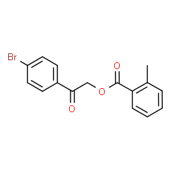 ChemSpider 2D Image | 2-(4-Bromophenyl)-2-oxoethyl 2-methylbenzoate | C16H13BrO3