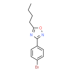ChemSpider 2D Image | 3-(4-Bromophenyl)-5-butyl-1,2,4-oxadiazole | C12H13BrN2O