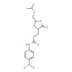 ChemSpider 2D Image | 3-[5-(Isopropoxymethyl)-2-oxotetrahydro-3-furanyl]-N-(4-nitrophenyl)propanamide | C17H22N2O6