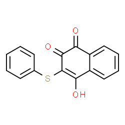 ChemSpider 2D Image | 4-Hydroxy-3-(phenylsulfanyl)-1,2-naphthalenedione | C16H10O3S