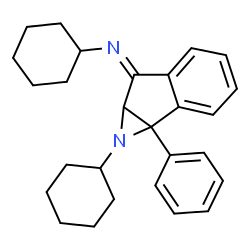 ChemSpider 2D Image | (6Z)-N,1-Dicyclohexyl-1a-phenyl-1a,6a-dihydroindeno[1,2-b]aziren-6(1H)-imine | C27H32N2