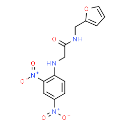 ChemSpider 2D Image | N~2~-(2,4-Dinitrophenyl)-N-(2-furylmethyl)glycinamide | C13H12N4O6