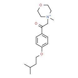 ChemSpider 2D Image | 4-Methyl-4-{2-[4-(3-methylbutoxy)phenyl]-2-oxoethyl}morpholin-4-ium | C18H28NO3