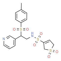 ChemSpider 2D Image | N-{2-[(4-Methylphenyl)sulfonyl]-2-(3-pyridinyl)ethyl}-2,5-dihydro-3-thiophenesulfonamide 1,1-dioxide | C18H20N2O6S3