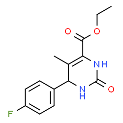 ChemSpider 2D Image | Ethyl 6-(4-fluorophenyl)-5-methyl-2-oxo-1,2,3,6-tetrahydro-4-pyrimidinecarboxylate | C14H15FN2O3