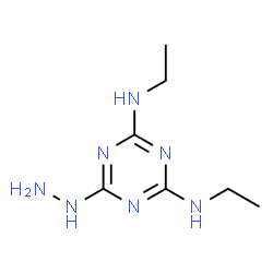 ChemSpider 2D Image | N,N'-Diethyl-6-hydrazino-1,3,5-triazine-2,4-diamine | C7H15N7