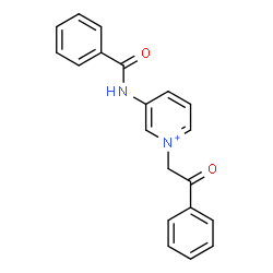 ChemSpider 2D Image | 3-(Benzoylamino)-1-(2-oxo-2-phenylethyl)pyridinium | C20H17N2O2