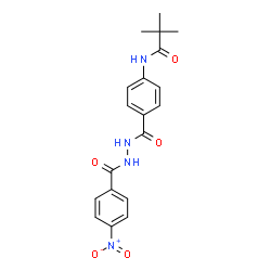 ChemSpider 2D Image | 2,2-Dimethyl-N-(4-{[2-(4-nitrobenzoyl)hydrazino]carbonyl}phenyl)propanamide | C19H20N4O5