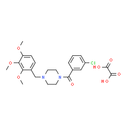 ChemSpider 2D Image | (3-Chlorophenyl)[4-(2,3,4-trimethoxybenzyl)-1-piperazinyl]methanone ethanedioate (1:1) | C23H27ClN2O8