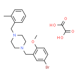 ChemSpider 2D Image | 1-(5-Bromo-2-methoxybenzyl)-4-(2-methylbenzyl)piperazine ethanedioate (1:1) | C22H27BrN2O5