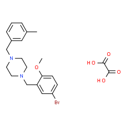 ChemSpider 2D Image | 1-(5-Bromo-2-methoxybenzyl)-4-(3-methylbenzyl)piperazine ethanedioate (1:1) | C22H27BrN2O5