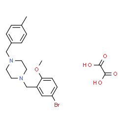 ChemSpider 2D Image | 1-(5-Bromo-2-methoxybenzyl)-4-(4-methylbenzyl)piperazine ethanedioate (1:1) | C22H27BrN2O5