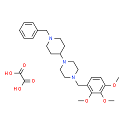 ChemSpider 2D Image | 1-(1-Benzyl-4-piperidinyl)-4-(2,3,4-trimethoxybenzyl)piperazine ethanedioate (1:1) | C28H39N3O7