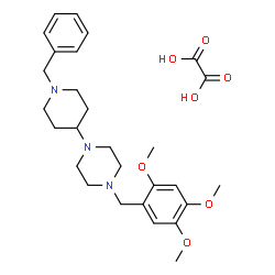 ChemSpider 2D Image | 1-(1-Benzyl-4-piperidinyl)-4-(2,4,5-trimethoxybenzyl)piperazine ethanedioate (1:1) | C28H39N3O7