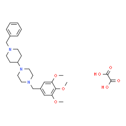 ChemSpider 2D Image | 1-(1-Benzyl-4-piperidinyl)-4-(3,4,5-trimethoxybenzyl)piperazine ethanedioate (1:1) | C28H39N3O7