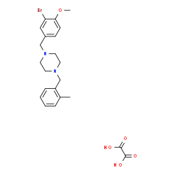 ChemSpider 2D Image | 1-(3-Bromo-4-methoxybenzyl)-4-(2-methylbenzyl)piperazine ethanedioate (1:1) | C22H27BrN2O5