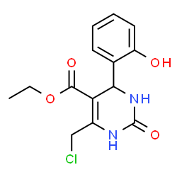 ChemSpider 2D Image | Ethyl 6-(chloromethyl)-4-(2-hydroxyphenyl)-2-oxo-1,2,3,4-tetrahydro-5-pyrimidinecarboxylate | C14H15ClN2O4