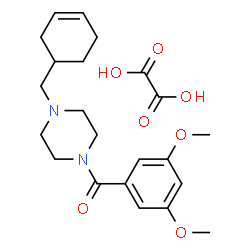 ChemSpider 2D Image | [4-(3-Cyclohexen-1-ylmethyl)-1-piperazinyl](3,5-dimethoxyphenyl)methanone ethanedioate (1:1) | C22H30N2O7