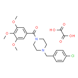 ChemSpider 2D Image | [4-(4-Chlorobenzyl)-1-piperazinyl](3,4,5-trimethoxyphenyl)methanone ethanedioate (1:1) | C23H27ClN2O8