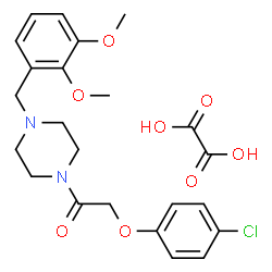 ChemSpider 2D Image | 2-(4-Chlorophenoxy)-1-[4-(2,3-dimethoxybenzyl)-1-piperazinyl]ethanone ethanedioate (1:1) | C23H27ClN2O8