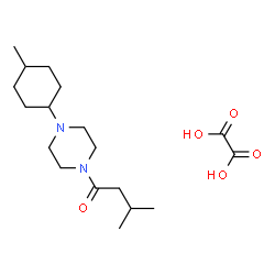 ChemSpider 2D Image | 3-Methyl-1-[4-(4-methylcyclohexyl)-1-piperazinyl]-1-butanone ethanedioate (1:1) | C18H32N2O5
