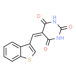 ChemSpider 2D Image | 5-(1-Benzothiophen-3-ylmethylene)-2,4,6(1H,3H,5H)-pyrimidinetrione | C13H8N2O3S
