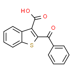 ChemSpider 2D Image | 2-Benzoyl-1-benzothiophene-3-carboxylic acid | C16H10O3S