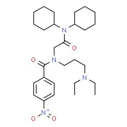ChemSpider 2D Image | N-[(Dicyclohexylcarbamoyl)-methyl]-N-(3-diethylamino-propyl)-4-nitro-benzamide | C28H44N4O4