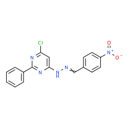 ChemSpider 2D Image | 4-Chloro-6-[2-(4-nitrobenzylidene)hydrazino]-2-phenylpyrimidine | C17H12ClN5O2