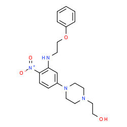 ChemSpider 2D Image | 2-(4-{4-Nitro-3-[(2-phenoxyethyl)amino]phenyl}-1-piperazinyl)ethanol | C20H26N4O4