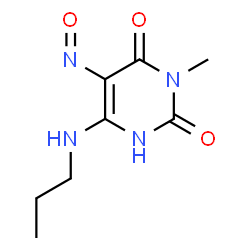 ChemSpider 2D Image | 3-Methyl-5-nitroso-6-(propylamino)-2,4(1H,3H)-pyrimidinedione | C8H12N4O3