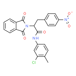 ChemSpider 2D Image | N-(3-Chloro-4-methylphenyl)-2-(1,3-dioxo-1,3-dihydro-2H-isoindol-2-yl)-3-(4-nitrophenyl)propanamide | C24H18ClN3O5