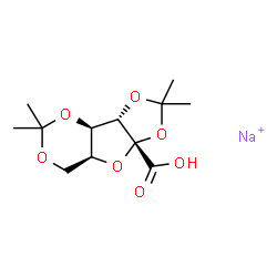 ChemSpider 2D Image | sodium;(3aR,4aS,8aR,8bS)-2,2,7,7-tetramethyl-4a,5,8a,8b-tetrahydro-[1,3]dioxolo[3,4]furo[1,3-d][1,3]dioxine-3a-carboxylic acid | C12H18NaO7
