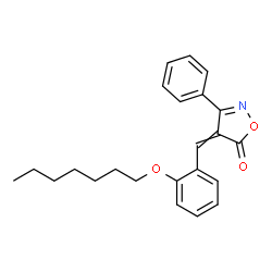 ChemSpider 2D Image | 4-[2-(Heptyloxy)benzylidene]-3-phenyl-1,2-oxazol-5(4H)-one | C23H25NO3