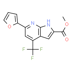 ChemSpider 2D Image | Methyl 6-(2-furyl)-4-(trifluoromethyl)-1H-pyrrolo[2,3-b]pyridine-2-carboxylate | C14H9F3N2O3