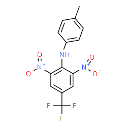 ChemSpider 2D Image | (2,6-Dinitro-4-trifluoromethyl-phenyl)-p-tolyl-amine | C14H10F3N3O4
