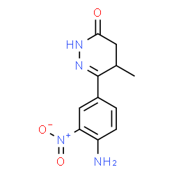 ChemSpider 2D Image | 6-(4-Amino-3-nitrophenyl)-5-methyl-4,5-dihydro-3(2H)-pyridazinone | C11H12N4O3
