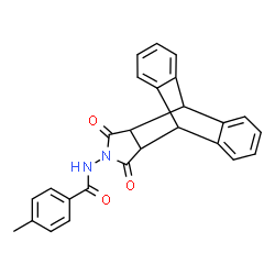ChemSpider 2D Image | N-(16,18-Dioxo-17-azapentacyclo[6.6.5.0~2,7~.0~9,14~.0~15,19~]nonadeca-2,4,6,9,11,13-hexaen-17-yl)-4-methylbenzamide | C26H20N2O3