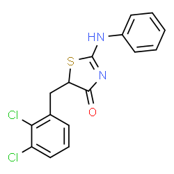 ChemSpider 2D Image | 2-Anilino-5-(2,3-dichlorobenzyl)-1,3-thiazol-4(5H)-one | C16H12Cl2N2OS